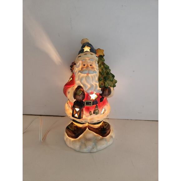 Santa Night Light 8" Porcelain Christmas Decorating EUC - Picture 2 of 6
